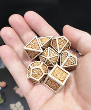 Load image into Gallery viewer, Hero Class Dice - Light Brown [polyhedral set Sharp Edge-Handmade]
