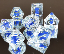 Load image into Gallery viewer, Marble Dice - Blue [Sharp Edge] Hand made
