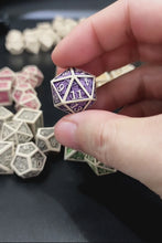 Load and play video in Gallery viewer, Hero Class Dice - Purple [polyhedral set Sharp Edge-Handmade]
