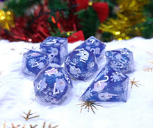 Load image into Gallery viewer, Blue Christmas Dice Set [Handmade]
