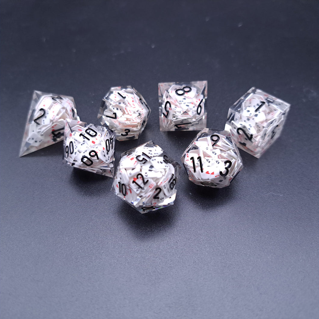 Ace Dice black ink [Handmade Dice Set]