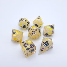 Load image into Gallery viewer, Yellow Meow to the moon Dice Set [Handmade]
