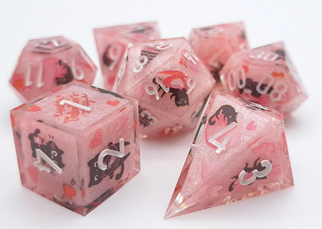 Cat with love [Handmade Dice Set]