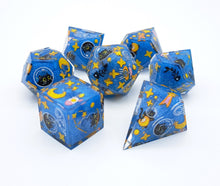 Load image into Gallery viewer, Blue Meow astronaut [Handmade Dice Set]
