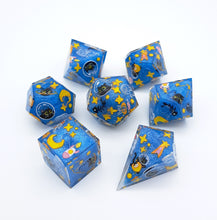 Load image into Gallery viewer, Blue Meow astronaut [Handmade Dice Set]
