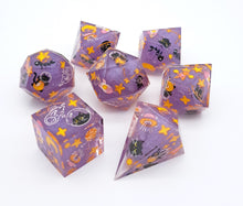 Load image into Gallery viewer, Purple Meow astronaut [Handmade Dice Set]
