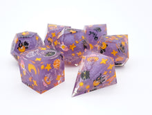 Load image into Gallery viewer, Purple Meow astronaut [Handmade Dice Set]
