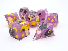 Load image into Gallery viewer, Purple Meow to the moon Dice Set [Handmade]
