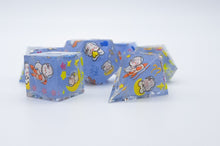 Load image into Gallery viewer, Blue Rabbit adventures in space  [Handmade Dice Set]
