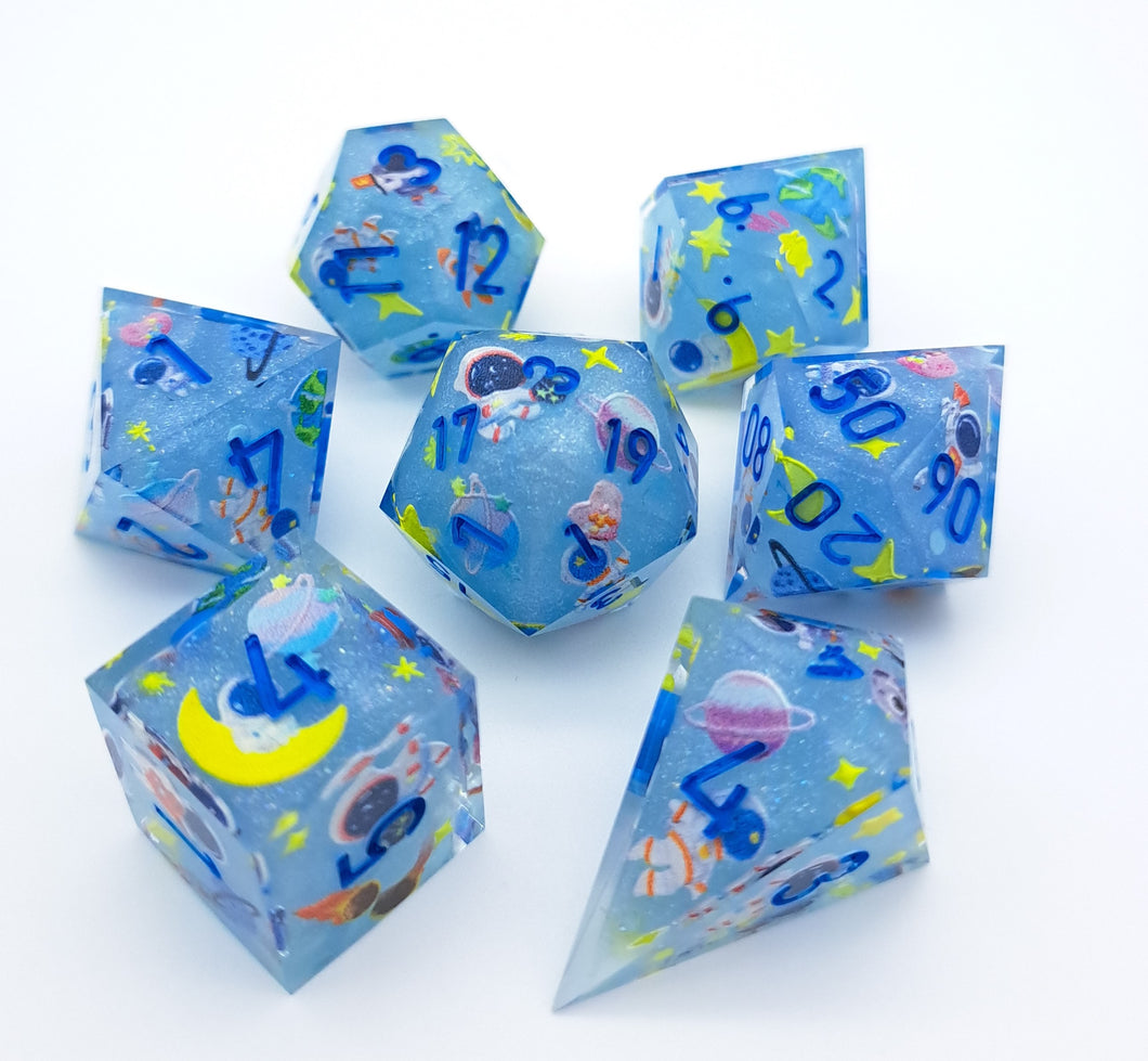 Light blue Adventure astronaut[Handmade Dice Set]