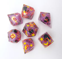 Load image into Gallery viewer, Purple Meow to the moon Dice Set [Handmade]
