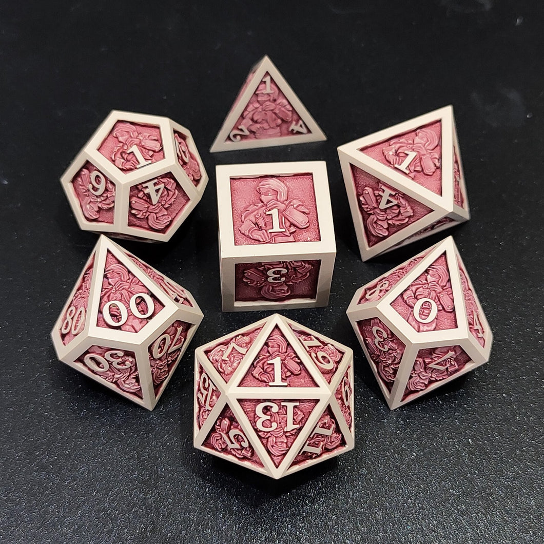Hero Class Dice - Red [polyhedral set Sharp Edge-Handmade]