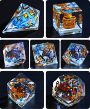 Load image into Gallery viewer, Cat adventurer dice Diorama - polyhedral set [Sharp Edge] Hand made
