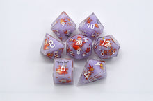 Load image into Gallery viewer, Fire Fox dice 3 colors Dice- polyhedral set [Sharp Edge] Hand made
