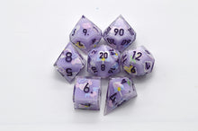 Load image into Gallery viewer, Winged Heart Dice- polyhedral set [Sharp Edge] Hand made
