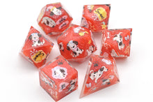 Load image into Gallery viewer, Little Dog - Dalmatian - 3 colors Red,Dark Blue and Light Blue Colors -polyhedral set [Sharp Edge] [Handmade]
