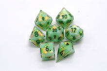Load image into Gallery viewer, Tiny Lily Dragon dice 2 colors Dice- polyhedral set [Sharp Edge] Hand made
