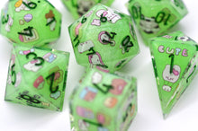 Load image into Gallery viewer, Happy Farm Green color - polyhedral set [Sharp Edge] Hand made
