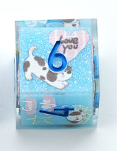 Load image into Gallery viewer, Little Dog - Dalmatian - 3 colors Red,Dark Blue and Light Blue Colors -polyhedral set [Sharp Edge] [Handmade]
