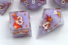 Load image into Gallery viewer, Fire Fox dice 3 colors Dice- polyhedral set [Sharp Edge] Hand made
