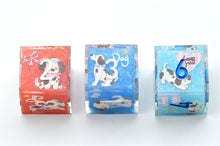 Load image into Gallery viewer, Little Dog - Dalmatian - 3 colors Red,Dark Blue and Light Blue Colors -polyhedral set [Sharp Edge] [Handmade]
