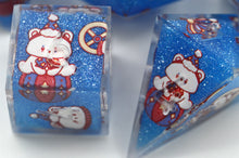 Load image into Gallery viewer, Bear Circus - 3 Colors - Blue,Red and Pink- polyhedral set [Sharp Edge] Hand made

