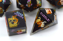 Load image into Gallery viewer, Arcade Morning Dice- polyhedral set [Sharp Edge] Hand made
