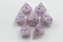 Load image into Gallery viewer, Unicorn Dreams Dice- polyhedral set [Sharp Edge] Hand made
