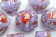 Load image into Gallery viewer, Fire Fox dice 3 colors Dice- polyhedral set [Sharp Edge] Hand made
