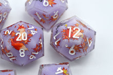 Load image into Gallery viewer, Fire Fox dice 3 colors Dice- polyhedral set [Sharp Edge] Hand made
