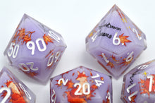 Load image into Gallery viewer, Fire Fox- 3 Colors Purple,Brown,Yellow- polyhedral set [Sharp Edge] Hand made
