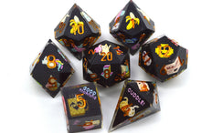 Load image into Gallery viewer, Arcade Morning Dice- polyhedral set [Sharp Edge] Hand made
