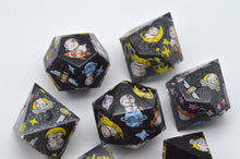 Load image into Gallery viewer, Black Rabbit adventures in space [Handmade Dice Set]
