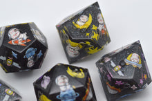 Load image into Gallery viewer, Black Rabbit adventures in space [Handmade Dice Set]
