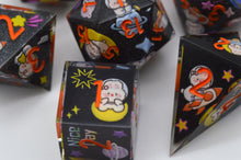 Load image into Gallery viewer, Black Rabbit adventures in space [Handmade Dice Set]
