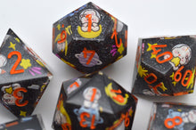 Load image into Gallery viewer, Black Rabbit adventures in space [Handmade Dice Set]
