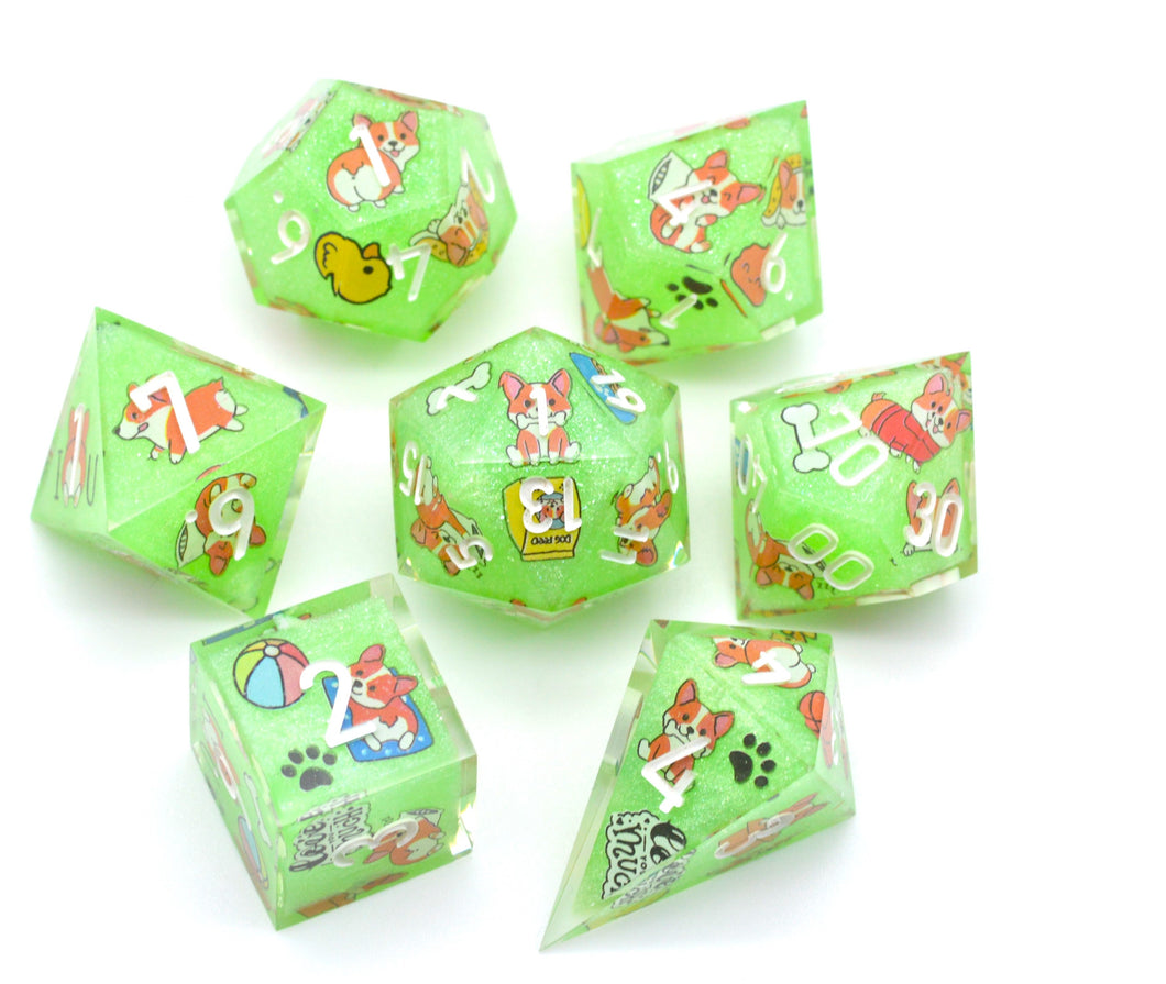 Little Dog Holiday in the park  [Handmade Dice Set]