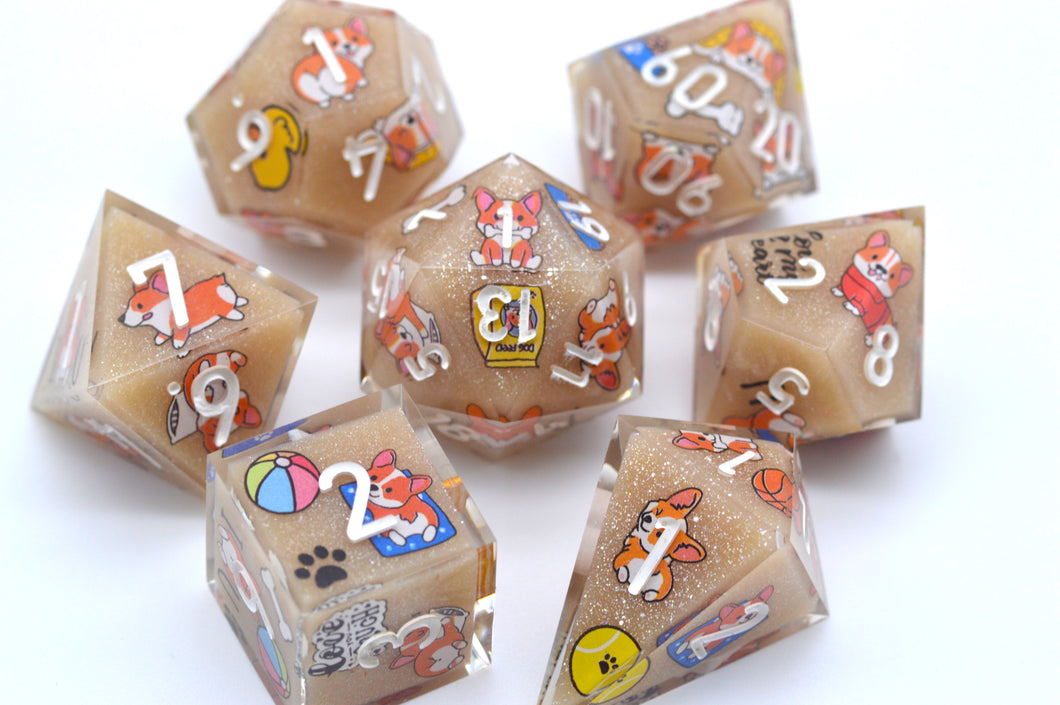 Little Dog Holiday sand beach Color [Handmade Dice Set]