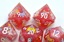 Load image into Gallery viewer, Jolly Carnival dice 3 colors Dice- polyhedral set [Sharp Edge] Hand made
