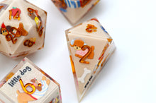 Load image into Gallery viewer, Little Dog - Dachshund -2 color Brown and pink Colors -polyhedral set [Sharp Edge] [Handmade]
