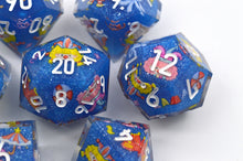 Load image into Gallery viewer, Jolly Carnival dice 3 colors Dice- polyhedral set [Sharp Edge] Hand made
