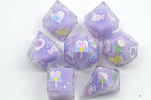 Load image into Gallery viewer, Winged Heart Dice- polyhedral set [Sharp Edge] Hand made
