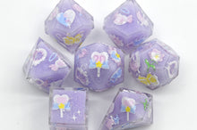 Load image into Gallery viewer, Winged Heart Dice- polyhedral set [Sharp Edge] Hand made
