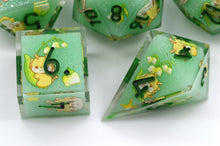 Load image into Gallery viewer, Tiny Lily Dragon dice 2 colors Dice- polyhedral set [Sharp Edge] Hand made
