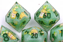 Load image into Gallery viewer, Tiny Lily Dragon dice 2 colors Dice- polyhedral set [Sharp Edge] Hand made
