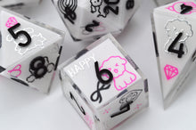 Load image into Gallery viewer, Black Pink Poodle Dog- polyhedral set [Sharp Edge] Hand made
