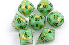 Load image into Gallery viewer, Tiny Lily Dragon dice 2 colors Dice- polyhedral set [Sharp Edge] Hand made
