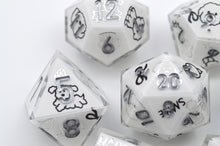 Load image into Gallery viewer, Black&amp;White Poodle Dog- polyhedral set [Sharp Edge] Hand made
