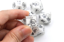 Load image into Gallery viewer, Black&amp;White Poodle Dog- polyhedral set [Sharp Edge] Hand made
