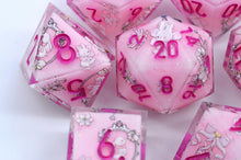 Load image into Gallery viewer, Bunny Garden Dice- polyhedral set [Sharp Edge] Hand made
